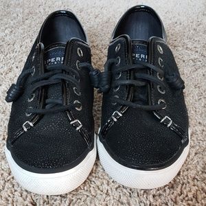 Sperry black glitter sneakers